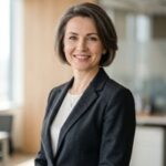 Портрет уверенного российского бизнесмена с дружелюбным взглядом на размытом нейтральном фоне в студии